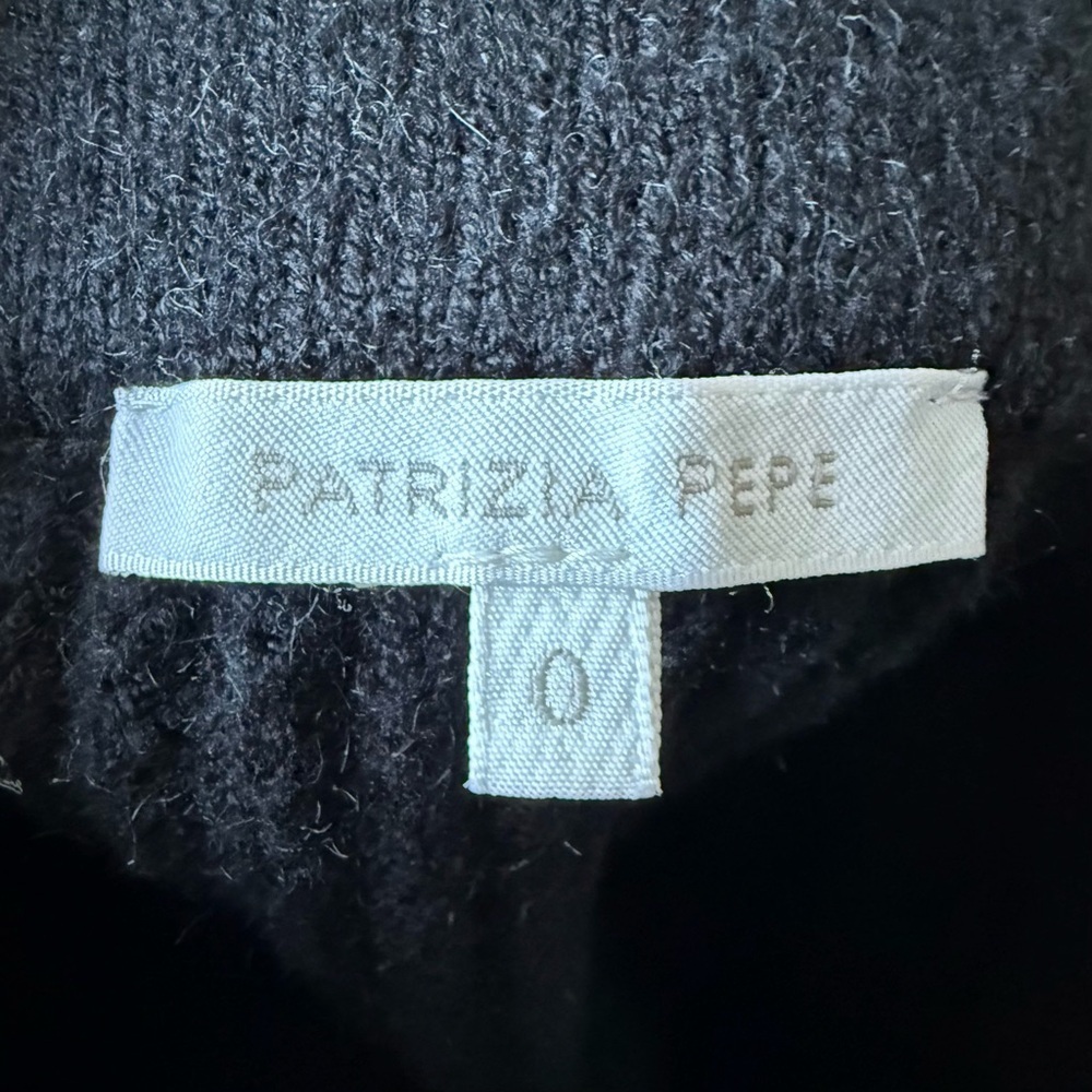 2/$250 Patrizia Pepe black cable knit cropped sweater - XS (0) NWOT - Picture 6 of 7